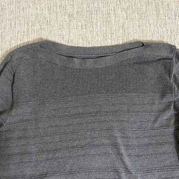 Apt. 9 Charcoal Gray Textured Knit Sweater XL Lightweight Minimalist Workwear - Picture 4 of 15